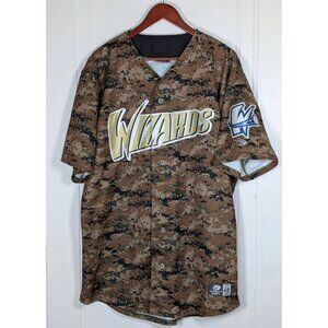 Vintage Fort Wayne Wizards Camo Jersey Minor League Baseball #18 VTG Size 48 XL